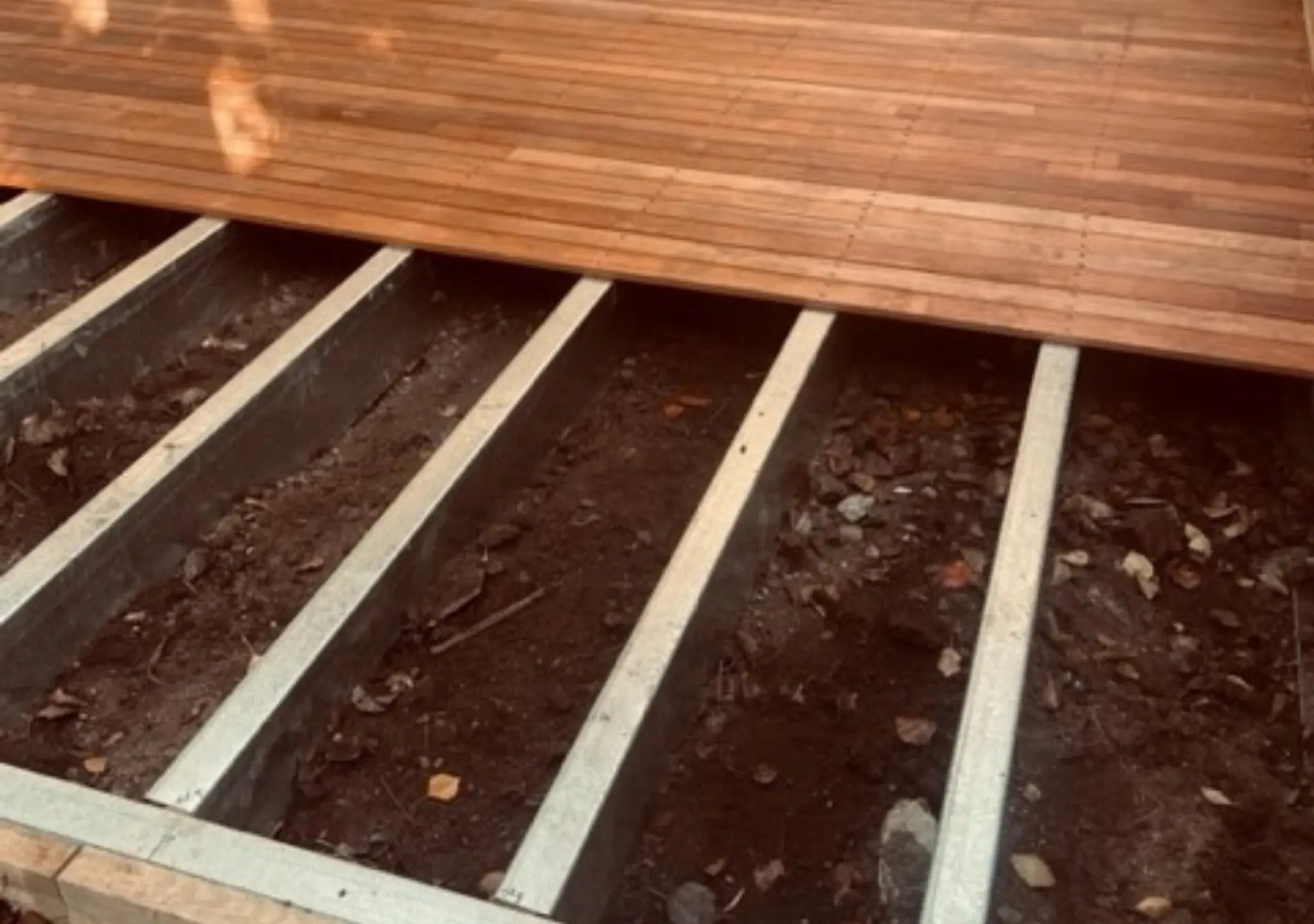 Steel deck frame construction showing quality engineering